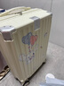 左汀行李箱拉杆箱加厚结实抗摔旅行箱登机箱大容量男女学生密码箱皮箱 烟白色 20英寸 ，可登机，适合短途出差 实拍图