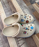 卡骆驰crocs洞洞鞋贝雅卡骆班轻便耐磨一脚蹬休闲鞋|205089 冬日白/彩色-1LI 37 /38(230mm) 实拍图