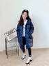 雅鹿儿童女童羽绒服2025新款男童宝宝大童女孩子加厚长款冬季外套冬装 藏兰色 140cm 实拍图