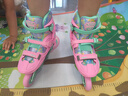 米高轮滑鞋S3儿童花样溜冰鞋套装高端平花四码调节直排初学花式旱冰鞋 粉色鞋+包 L (37-40) 实拍图
