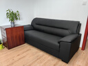 隆旭办公沙发三人位简约现代会客室接待洽谈区沙发茶几组合 3人位 黑色（加厚西皮） 实拍图