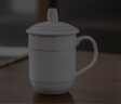 陶相惠陶瓷茶杯办公会议水杯家用喝茶杯子金边开会杯子6只套装定制印字 实拍图