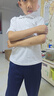 罗蒙男童短袖polo衫校服春夏新款T恤女童班服 白色短袖POLO衫 140 实拍图