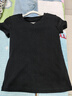 NOME短袖T恤女V领正肩体恤上衣女修身内搭打底衫 黑色 M  实拍图
