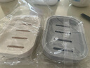 JAJALIN肥皂盒日式洗手台沥水香皂盒创意肥皂架旅行便携双层不积水 白+灰 实拍图