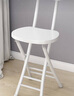 圣洛伊折叠椅子家用餐椅简易椅休闲靠背椅宿舍凳子阳台靠椅便携成人圆凳 纯白色 白架椅(有靠背) 实拍图