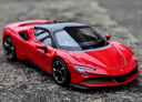 赟娅法拉利SF90大号仿真车模正版合金跑车玩具收藏摆件男生日情人节礼 1:24法拉利SF90【绯红】 实拍图