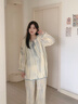 韩姿朵（Hanziduo）双层纱布棉纱情侣睡衣女春秋款纯棉麻长袖夏泡泡纱婴儿棉男家居服 3221女 L 实拍图