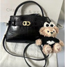CHARLES&KEITH鳄鱼纹凯莉包手提斜挎婚包包女包生日礼物CK2-50270880-1 Black黑色 S 实拍图