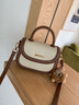 viney牛皮包包女包斜挎包手提小包马鞍包生日礼物送女友老婆 【米白拼咖】高级感实用单肩包 小众轻奢品牌百搭洋气腋下包 实拍图