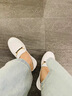 图瓦西 小白鞋女厚底乐福休闲松糕鞋舒适单鞋一脚蹬女鞋子夏季2025新款 白色 36 (230mm) 实拍图