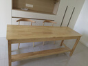 正木枫 【顺丰速发】实木双人书桌简约工作台家用电脑桌写字桌学习桌子 原木色【双人桌】+牛角椅*2 180*60*75cm 实拍图