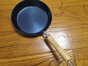 章丘铁锅手工小平底辅食锅煎锅烤肉锅煎蛋锅无涂层物理不粘锅炒锅平底锅 烤蓝木把 24cm 实拍图