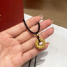 中国黄金（CHINA GOLD）足金吊坠男女款花丝镂空平安扣项链红绳挂坠情人节生日礼物送女友 【今/次日达】平安扣项链【黑绳】约1.4g 实拍图