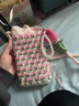沐霓粉色编织斜挎小包包2025新款可爱郁金香针织毛线手机包甜美单肩包 郁金香针织包【粉色+挂件10*18】 实拍图