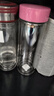 希诺双层玻璃杯家用办公水杯女高颜值过滤泡茶杯子XN-9506粉色 300mL 实拍图