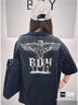 BOY LONDON【满天星】春夏男女同款短袖渐变烫钻印花时尚T恤N01107 黑色 M 实拍图