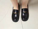 百丽（Belle）海鸥米色乐福鞋女2025春新商场同款通勤百搭鞋D7D1DAA5 黑色 37 (235mm) 实拍图