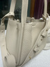 Songmont中号菜篮子系列女设计师款头层牛皮大容量通勤手提包 奶昔白 帆布内胆 现货 实拍图
