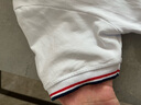 罗蒙男童短袖polo衫校服春夏新款T恤女童班服 条纹白色短袖POLO衫 160 实拍图