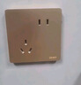 正泰（CHNT）开关插座墙壁面板家用86型暗装一联二极三极 斜五孔插座6C香槟金 实拍图