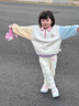 班喜迪女童卫衣春秋款2025新款洋气儿童长袖上衣宝宝翻领polo衫秋季童装 米色 110 实拍图