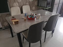 科格美岩板餐桌长方形桌现代简约加厚岩板桌子餐厅家用小户型饭桌椅组合 亮光白【12mm岩板】 120cm *宽60cm【单桌】 实拍图