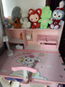忆瞳儿童学习书桌椅套装多功能可升降中小学生桌椅子写字桌家用课书桌 卡通兔-磁吸背板+三层书架 实拍图