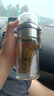 创建茶水分离过滤泡茶杯子男士女生泡花茶双层玻璃杯便携大容量喝水杯 【双层加厚提绳款】蓝色400ml 实拍图