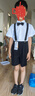 罗蒙男童礼服夏季儿童毕业演出服幼儿园背带裤花童 黑色套装 130 实拍图