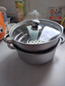 【限时抢购】304不锈钢蒸锅汤锅加厚煮面小奶锅小煮锅泡面辅食锅 24CM双柄+蒸格 24cm 实拍图