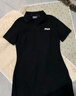 FILA 斐乐官方女子针织连衣裙时尚修身POLO领短袖裙子 正黑色-BK XL (175) 92A 实拍图