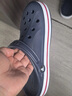 卡骆驰crocs洞洞鞋贝雅卡骆班轻便耐磨一脚蹬休闲鞋|205089 深蓝/辣椒红-4CC 43 (270mm) 实拍图