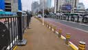 拉瑞斯道路护栏市政城市交通机非隔离栏人行道防护栏公路中央围栏杆 蓝白护栏 实拍图