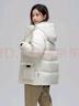 雪中飞羽绒服女百搭时尚休闲男女同款立体工装大口袋立领连帽长款羽绒衣 白色|8162 XS /160/80A 晒单实拍图