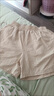 夏季松紧高腰亚麻五分裤子宽松复古休闲短裤棉麻显瘦显高口袋女裤 米杏色 XL 建议【120-130斤】 实拍图