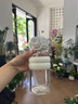 恩尔美（nRMEi）玻璃杯女士高颜值大容量孕产妇躺着喝水吸管杯夏耐高温泡茶水杯子 暖杏白 [双饮/杯套/重力球]650ml 实拍图