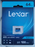 雷克沙（Lexar）行车记录仪内存卡小米摄像头tf卡高速监控高耐用microsd卡 64GB 633x 读100MB 写20MB 行车/监控专用tf卡 实拍图