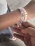 梵际9999足银女银手镯三环铃铛叶子简约三生三世手镯送女友情人节礼物 9999银约28克内径58mm 实拍图