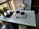 陶梦意轻奢岩板茶桌一体一整套简约现代办公室功夫茶台一体家用阳台茶桌 加厚12mm岩板【卡塔金白色】 1.4米茶桌+1轻奢椅+2牛角椅 实拍图