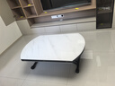 冠喻升降茶几餐桌两用多功能可简约伸缩小户型茶几桌折叠移动简约茶几 120 雪山亮白 高级玻晶石（热销款） 实拍图
