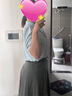 伯德小姐蓝色蝴蝶结衬衫女夏季设计感系带短袖上衣气质通勤职业白领衬衣 实拍图