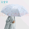天堂 防晒阳伞三折 遮阳伞黑胶防晒伞贝壳图案三折叠晴雨伞 水光蓝 实拍图