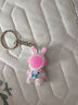 小兔子可爱钥匙扣挂件装饰品自行车汽车电瓶车钥匙扣 钥匙扣太空兔带皮绳粉色*1 实拍图
