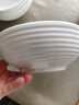 纯白横纹7英寸碗家用陶瓷餐具米饭碗面碗陶瓷菜盘陶瓷餐具 6只纯白横纹7英寸碗 实拍图