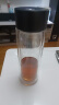 慕馨（moosen）茶水分离杯玻璃杯磁弹泡茶杯高硼硅水杯子男士双层防烫便携耐高温 玄武黑【破损包赔】420ml 实拍图