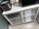 四季沐歌厨房置物架橱柜餐边收纳柜碗柜微波炉烤箱落地置物储物柜用具大全 加厚岩板【白-对开门100*42】 实拍图