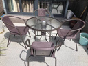 筑家星宇休闲庭院户外桌椅三五件套露天桌椅茶几遮阳伞组合阳台仿编藤椅子 4把围椅+105水波纹圆桌 实拍图