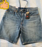 Levi's李维斯冰酷系列25年春夏新款男士防晒宽松水洗牛仔短裤凉感 中蓝色 32 实拍图