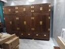 景典 红木家具 非洲鸡翅木（学名：非洲崖豆木）顶箱柜雕花卧室衣橱实木四门大衣柜顶箱柜 雕花款四门衣柜 实拍图